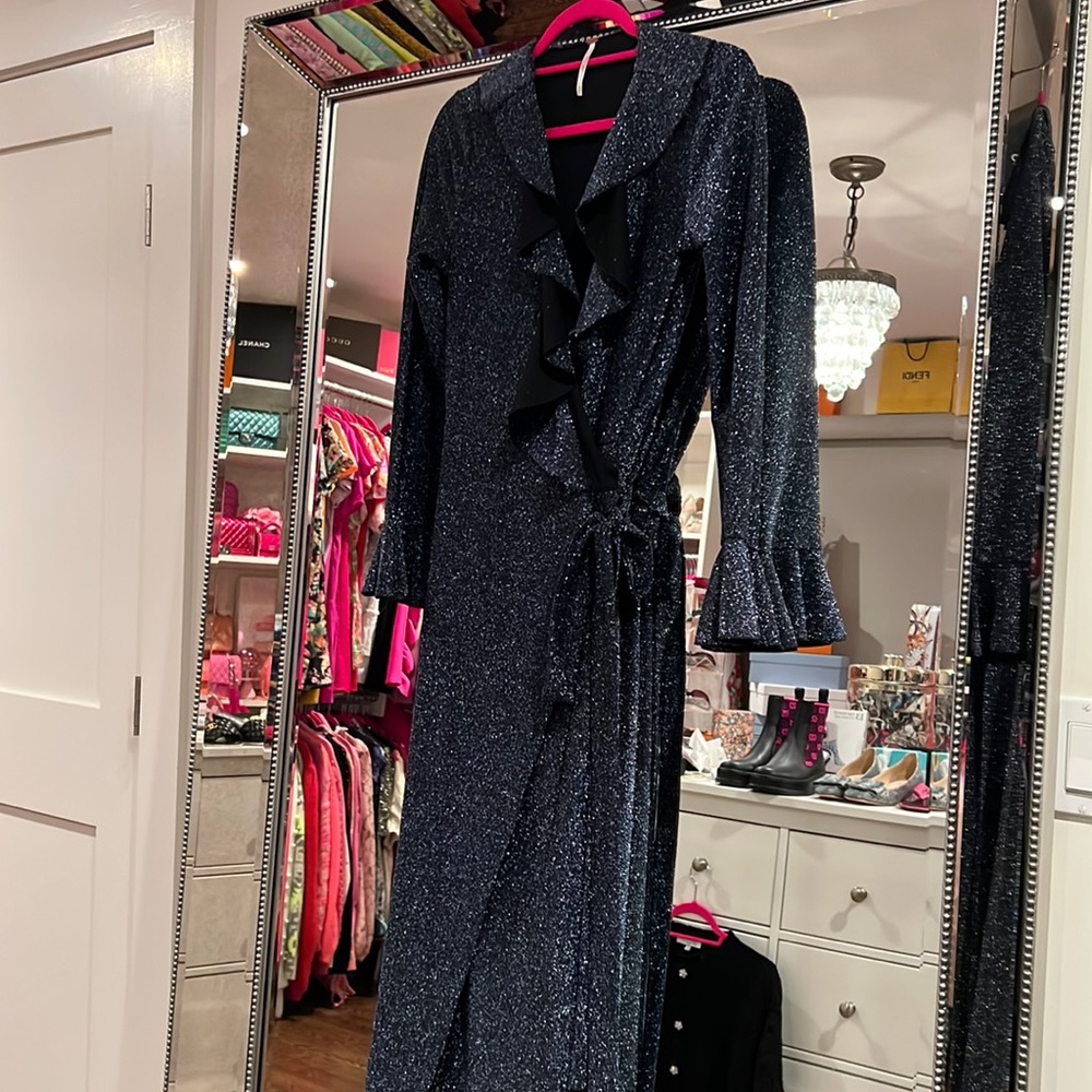 Free People Lurex wrap dress